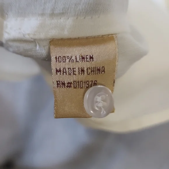 *$$$ DROP* LINEN White  Short Sleeve Shirt. Brand INSERCH - Picture 12 of 13